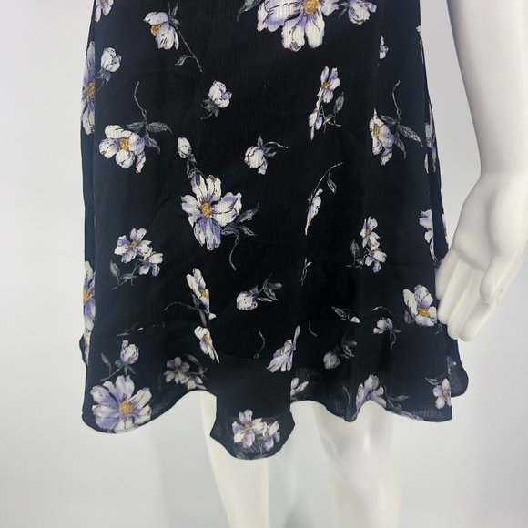 MISSGUIDED Black Button Tie Back Tea Dress 6 - Picture 4 of 6